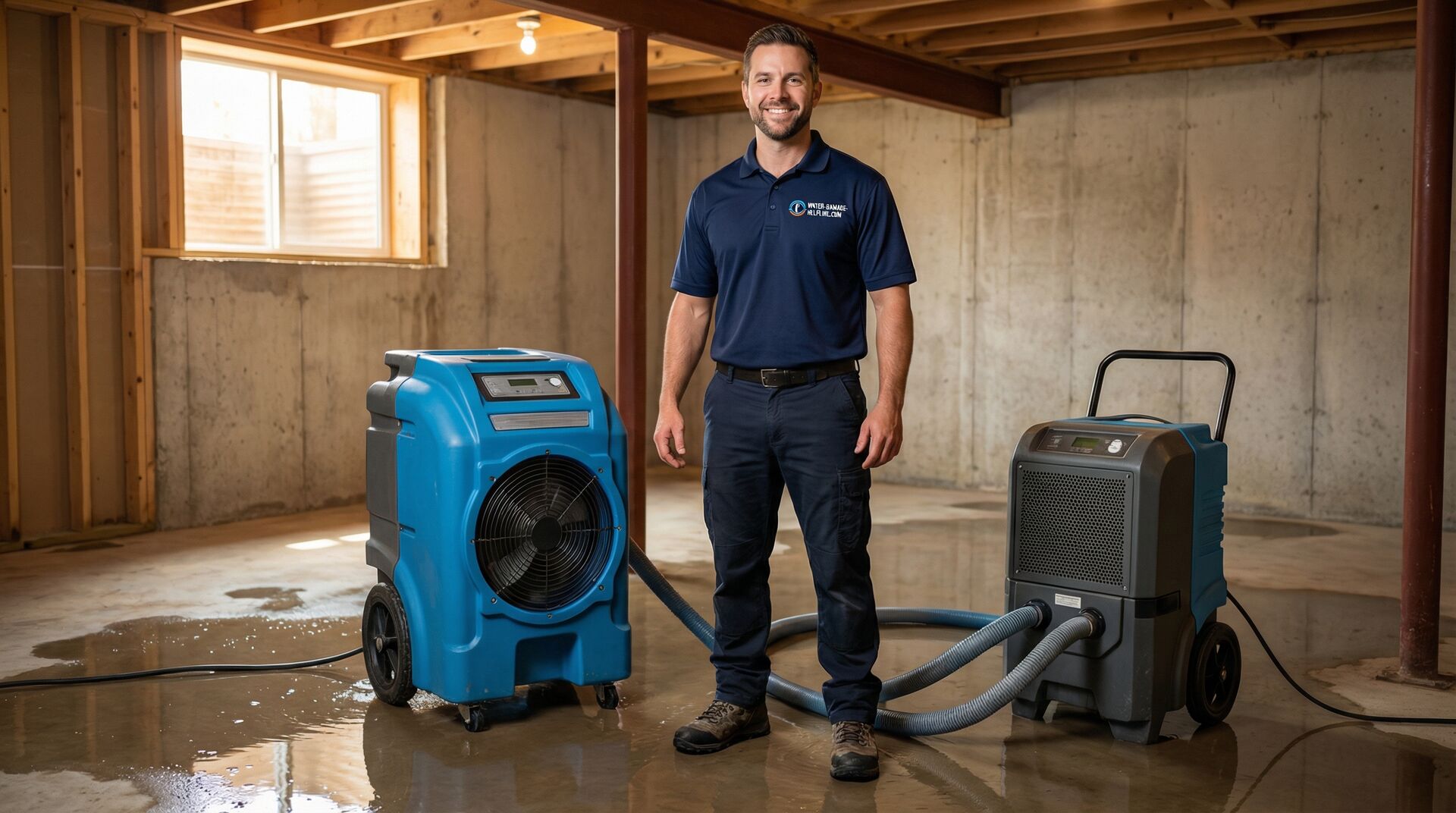 Water damage restoration professional